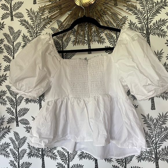 White English Factory Puffy Sleeve Top - Picture 3 of 6
